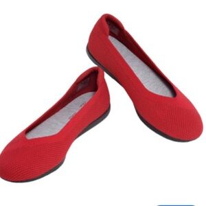 RED BALLET FLATS KNIT COMFORT CLOUDSTEPPERS SIZE 8.5
